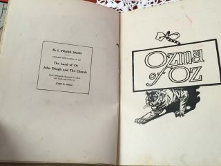 L Frank Baum Ozma of Oz The Reilly Britton Co 1st Ed 1st state 1907 7