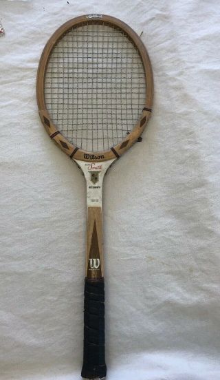 Vintage Wood Wilson Stan Smith Autograph Tennis Racket 4 3/8 Grip