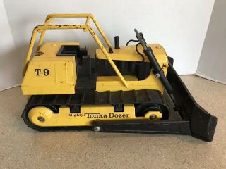 Vtg T - 9 Mighty Tonka Dozer 1979’s Toy Truck Large Diecast Pressed Steel Vehicle