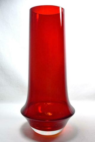 Vintage Finnish Riihimaki Lasi Oy Glass Vase By Tamara Aladin C1969
