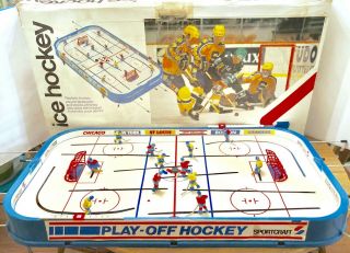 Vintage Hockey Table Top Rod Hockey Game