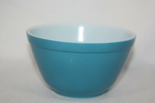 Vintage Pyrex 401 Turquoise Blue Primary Color 1 - 1/2 Pint Nesting Mixing Bowl 2