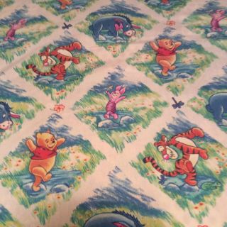 Vintage Winnie The Pooh Twin Size Bed Flat & Fitted Sheets Tigger Piglet Eeyore