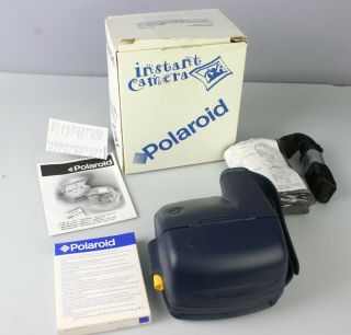 Polaroid 600 Instant Camera Blue With Handle And Film