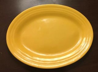 Vintage Bauer Pottery Ringware Chinese Yellow Oblong Serving Platter 12 1/2 "