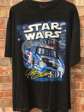 Vintage Star Wars Episode 1 Nascar Jeff Gordon Mens Graphic T Shirt Size L