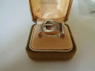 Vintage Fully Hallmarked Silver Sweetheart Buckle Ring