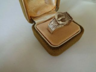 VINTAGE FULLY HALLMARKED SILVER SWEETHEART BUCKLE RING 2