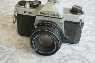 Pentax Asahi K1000 Slr Camera W/ Pentax - A 50mm F:2.  0 & Prospec Zoom Lenses