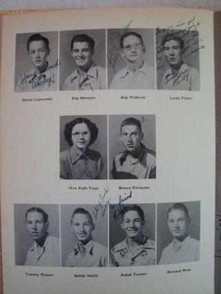 The Wildcat 1952 Yearbook Wink High School,  Wink Texas Roy Orbison SIGNED 4