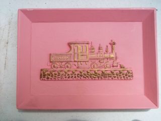 Vintage 4 pc pink chalkware modes of travel wall plaque set With Box 4