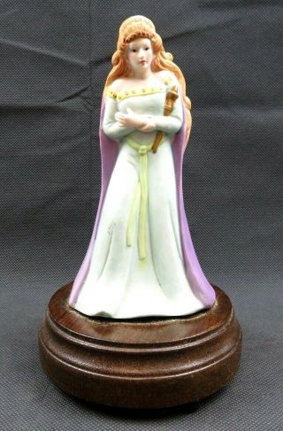 Vintage Bisque Porcelain Cinderella Princess Figurine Music Box
