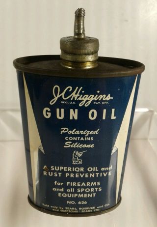Vintage JC Higgins Lead Top Oval Gun Oil 3oz Can & Solvent Bottle 4