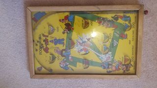 Vintage Table Top Pinball Push - M - Up Jr 4 In 1 Game