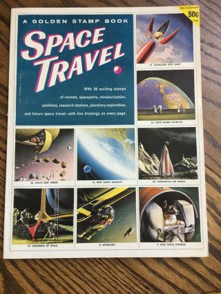 Vintage 1959 Golden Stamp Book Space Travel
