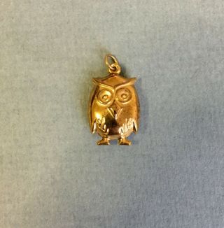 Vintage 9ct Yellow Gold Owl Charm Hallmarked 1966 London Graduation Bracelet