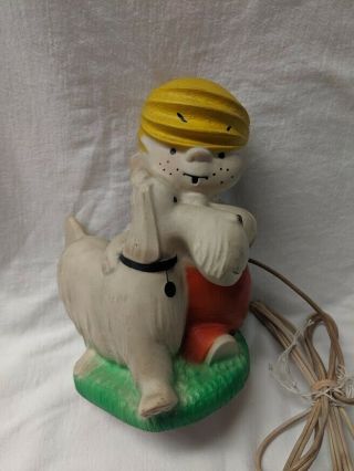 Vintage Dennis The Menace And Ruff Rubber Doll Lamp -