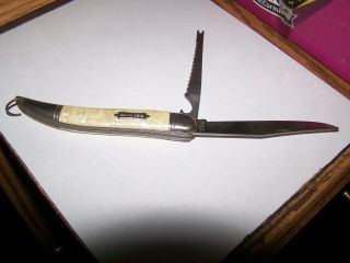 Vintage Pocket Knife Germany 2 Blade Fish Knife Good Blades Good Snap 5 In.  Clos