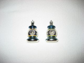 Vintage Christmas Indent Lantern Ornaments,  Premier Glass