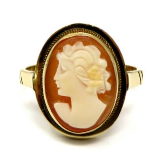 Nyjewel Vintage 14k Yellow Gold Cameo Ring Size 6.  25