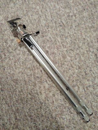 VINTAGE HOBBY DELUXE ELEVATOR 330 CHROME METAL CAMERA VIDEO TRIPOD USA WOW 2