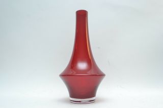 Vintage Red 1369 Riihimaki Vase By Erkkitapio Siiroinen
