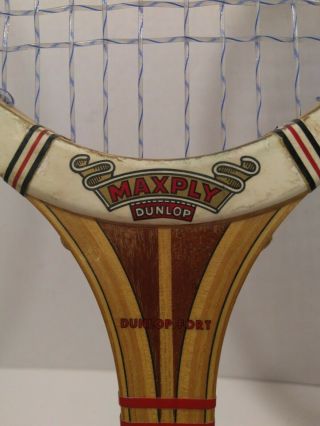 Vintage Dunlop Maxply Fort Wood Tennis Racquet Racket Light England