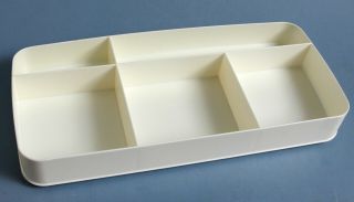 Vtg MakeUp Tray ONLY Samsonite Silhouette Cosmetic Train Case Replacement White 2