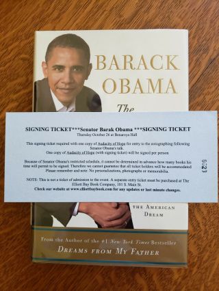 Barack Obama The Audacity Of Hope Signed 1st 3