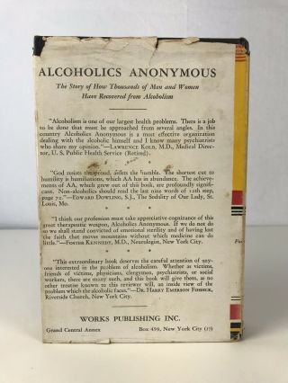 Alcoholics Anonymous,  1st Edition 14th Printing 1951,  with DJ 7