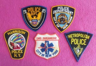 Vintage York City Police Department Ems Paramedic Uniform Patches Set Of 5