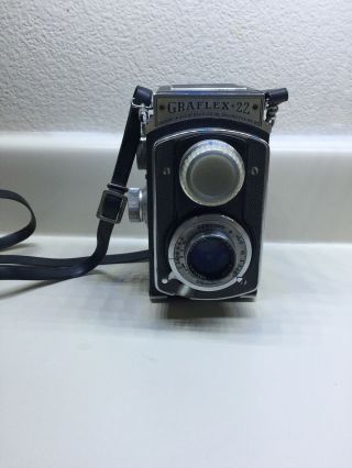 Vintage Graflex 22 Tlr Twin Lens Reflex Camera,  85mm F/3.  5 Lens,  Or Part