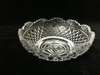 Vintage Cut Crystal Dessert Fruit Bowl,  5 " Diameter X 2 1/4 " High