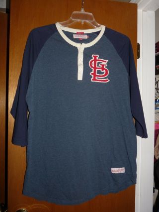 Vintage Mitchell & Ness St.  Louis Cardinals Long Sleeve Baseball Style T - Shirt