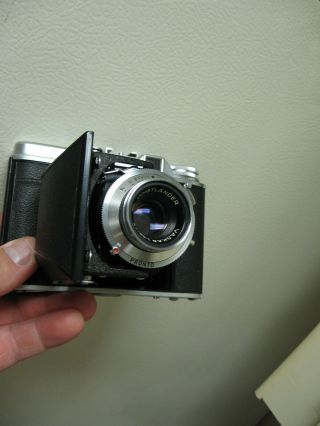 Rare Voigtlander Folding Perkeo - I model Camera with Vaskar 1:4.  5/75mm Lens,  Case 3