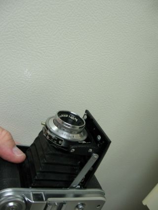 Rare Voigtlander Folding Perkeo - I model Camera with Vaskar 1:4.  5/75mm Lens,  Case 5