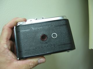 Rare Voigtlander Folding Perkeo - I model Camera with Vaskar 1:4.  5/75mm Lens,  Case 6