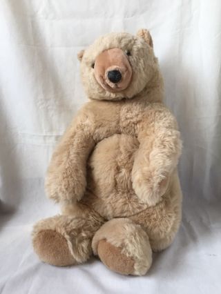 Vintage Folkmanis Folktails Tan Bear Hand Puppet Plush Stuffed Toy 27 " Inches
