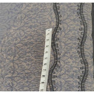 Sanskriti Vintage Grey Saree Pure Crepe Silk Printed Sari Craft 5Yd Soft Fabric 7