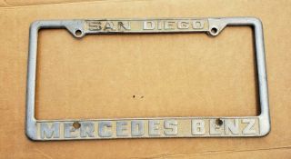 Mercedes Benz Of San Diego / Dealer Metal License Plate Frame / Vintage /