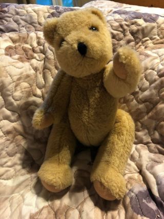 Ty Beanie Bear 1987 Jointed 11 " Brown Plush Vintage Teddy Bear - Owner