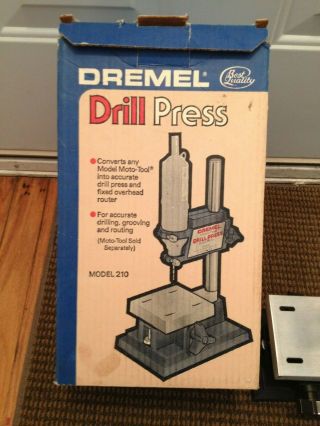 Vintage Dremel Moto Tool Drill Press Model 210 Made in USA with 2