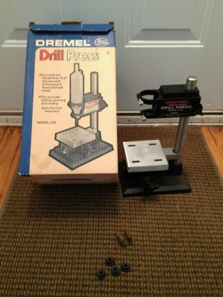 Vintage Dremel Moto Tool Drill Press Model 210 Made in USA with 8