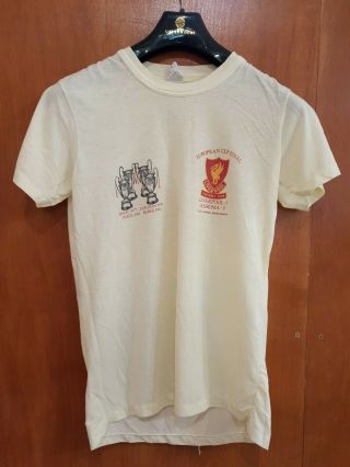 Vintage Liverpool V A.  S.  Roma 1984 European Cup Final Shirt Medium