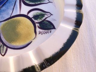 Vtg Mid Century Sascha B Fruit Lemon Pottery 8.  5 