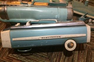 2 Vintage Electrolux Canister Vacuum Cleaners Model G & 1205 w/Attachments 2