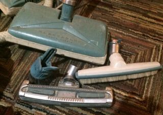 2 Vintage Electrolux Canister Vacuum Cleaners Model G & 1205 w/Attachments 3