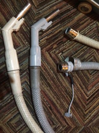 2 Vintage Electrolux Canister Vacuum Cleaners Model G & 1205 w/Attachments 8
