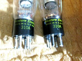 2 310a Western Electric Vacuum Tubes Nos Matching Set Identical Code W E