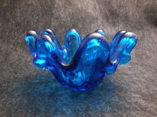 Vintage Hand Blown Cobalt Blue Glass Candle Holders 5